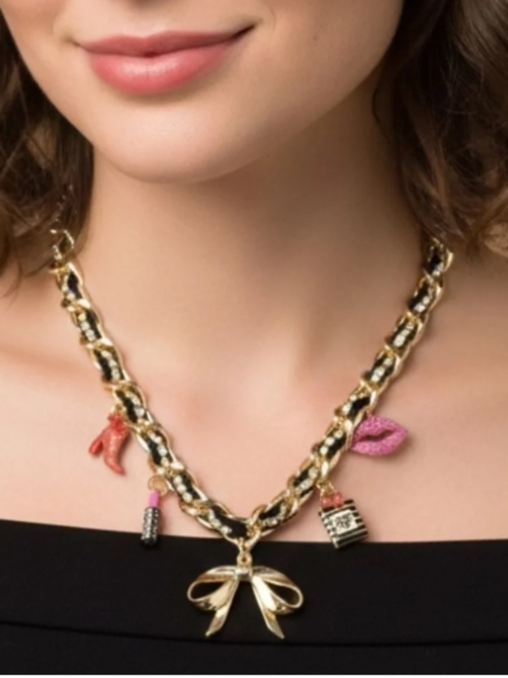 Betsey Johnson Charm Neckace, new condition